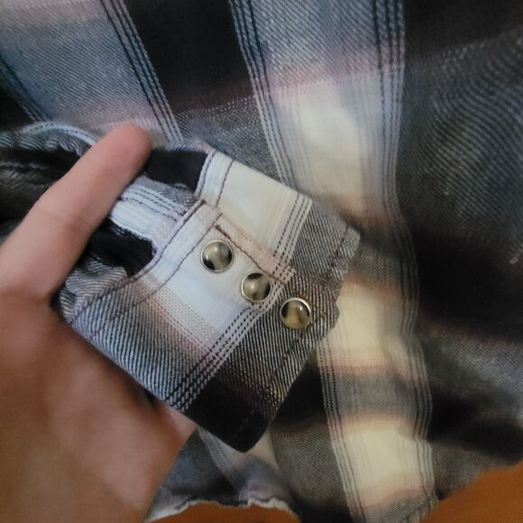 Vintage Wrangler Shirt Medium Plaid Pearl Snap Western Cowboy - Picture 7 of 7